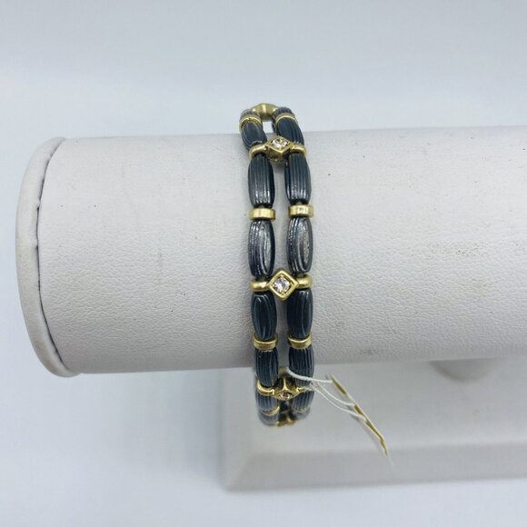 Lia Sophia Woodland Matte Hematite Stretch Bracelet RV $58 New - Picture 2 of 3